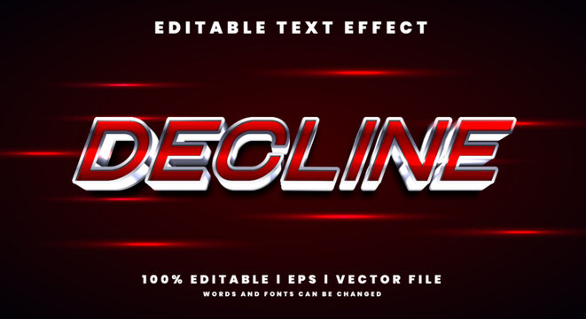 Editable decline 3d text effects