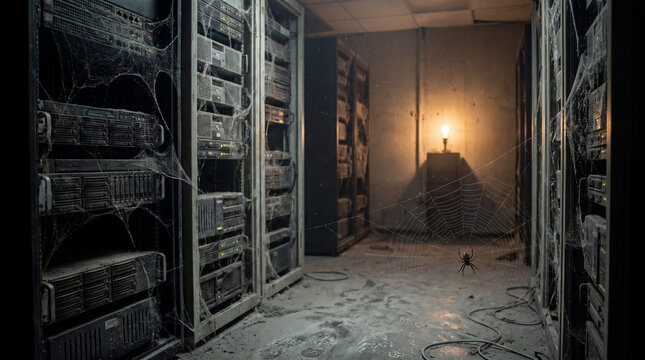 An abandoned Internet server room