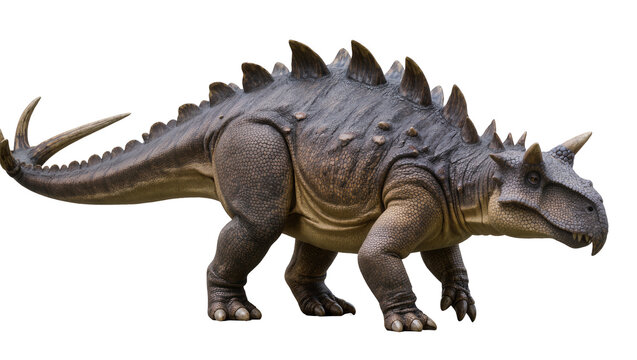 Spiky dinosaur with horns and armored skin
