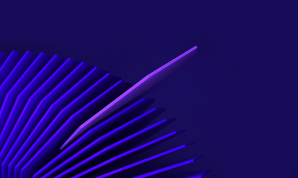 Abstract geometric layers with deep blue background