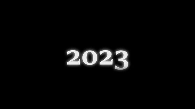 White Flip Calendar Cubes Displaying the Year 2000 on Business 2023 Success Concept with Web Icon and Technology black Background 4k video animation.