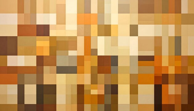 Abstract pixelated pattern of warm colors