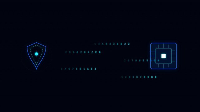 Futuristic Digital Security Motion Video Showing Data Encryption and Cybersecurity Technology.