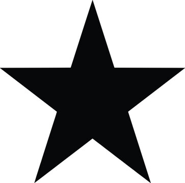 Solid black five-pointed star shape on a white background vector illustration EPS PNG file