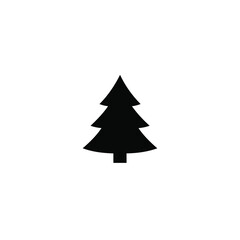 Obraz premium Christmas tree silhouette, single object, isolated on white background.