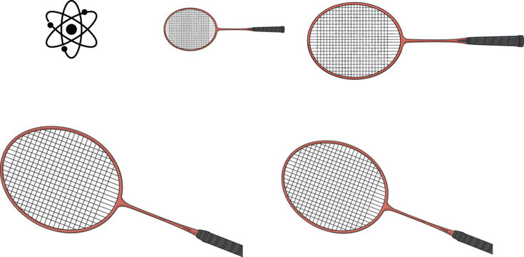 Professional sports badminton tennis rackets collection with tight string mesProfessional sports badminton tennis rackets collection with tight string mes