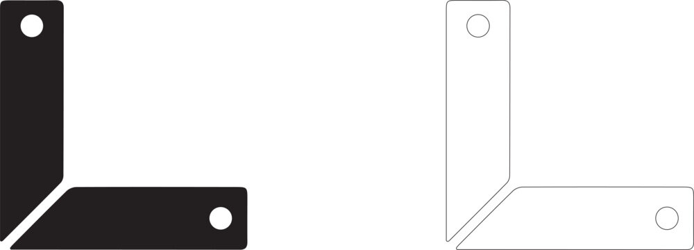 Carpenter square vector icon, L-square measuring tool symbol, right angle layout and micro-fabrication.
