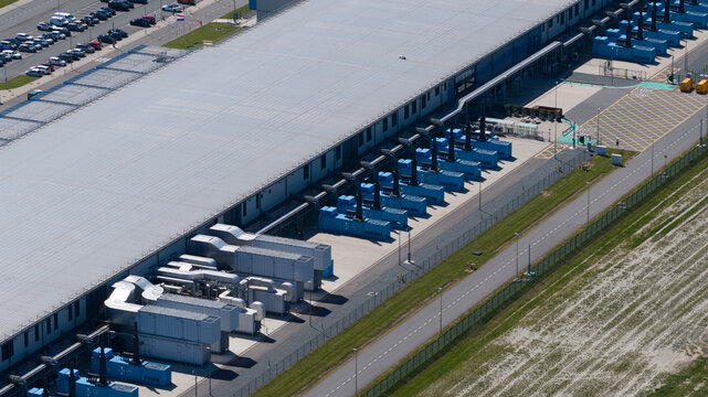 Aerial view of Middenmeer datacenter supporting cloud AI