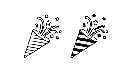 Obraz premium Two party poppers with confetti bursting