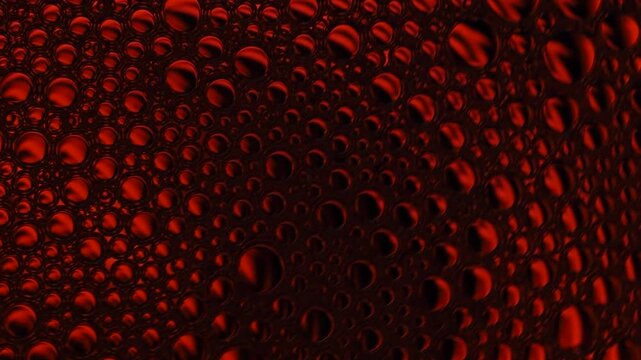 Red bubbles forming abstract circular pattern background