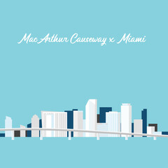 Fototapeta premium MacArthur Causeway x Miami