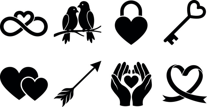 Love and romance flat vector icons set featuring infinity heart lock and key symbols in image_536902.pngLove and romance flat vector icons set featuring infinity heart lock and key symbols in image_53