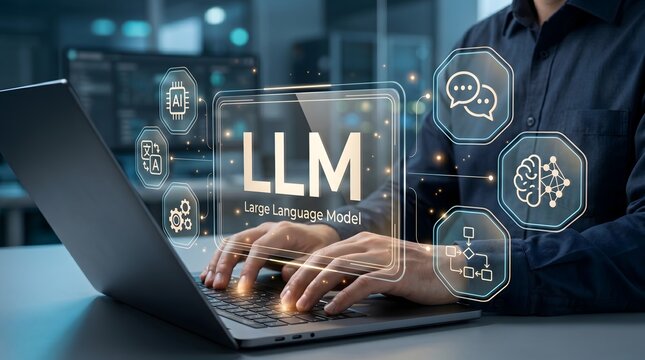 Professional Typing on Laptop with Large Language Model Hologram