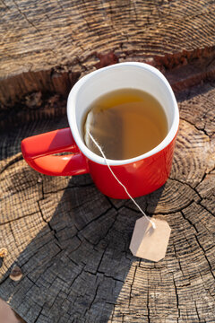 Relaxing afternoon tea moment in countryside setting