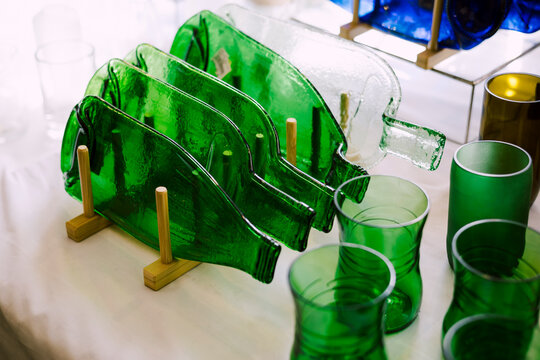 Fused glass art created from rescued materials