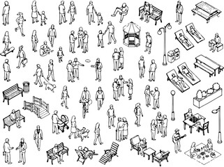 Obraz premium People Plan Vector Set for Architects and Landscape Designers