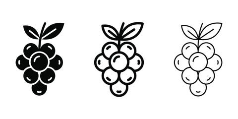 Acai berry icon silhouette vector, bold outline and line art design © MST