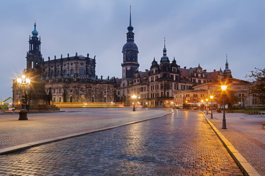 Theater Square in Dresden with historic landmarks