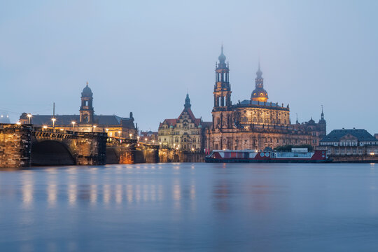 Dresden's historic architecture along the Elbe River