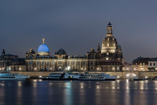 Elbe River and architectural landmarks of Dresden
