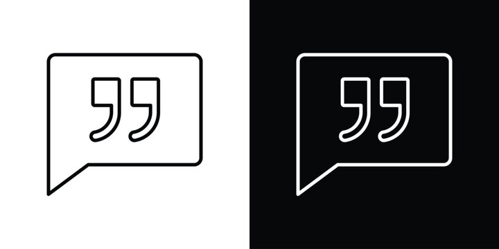 Comment quote icon in vector. Logotype icons