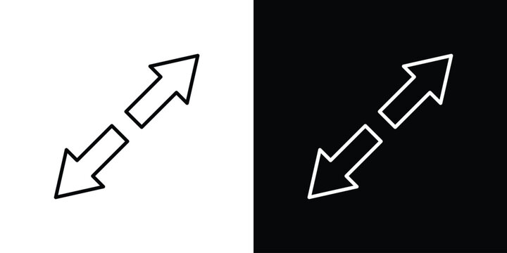 Expand arrows icon in vector. Logotype icons