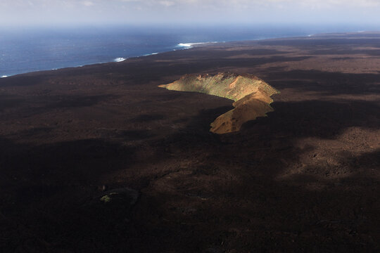 Lanzarote volcano bathed in magical light
