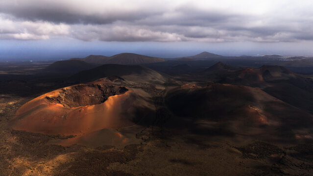 Majestic volcanic landscape under magical light