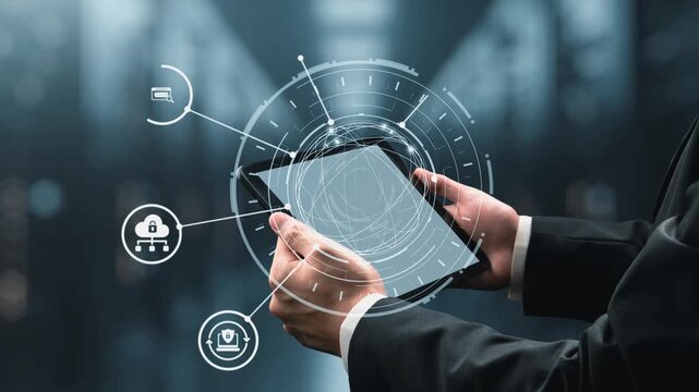 Data privacy and cyber security icons show encryption, data privacy safeguards, and cyber security defense. Data privacy ensures cyber security protection and access control. Gist