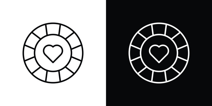 Poker chip icon in vector. Logotype icons