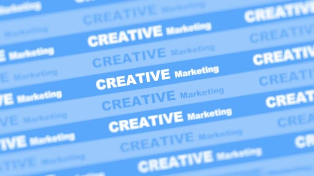 Creative Marketing text animation blue background loop kinetic typography 4K
