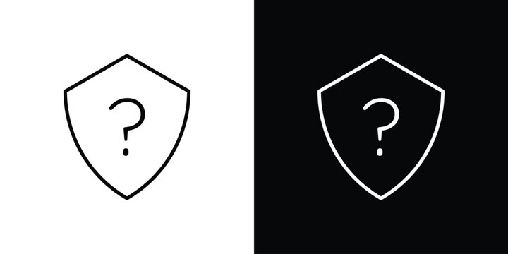 Shield interrogation icon in vector. Logotype icons