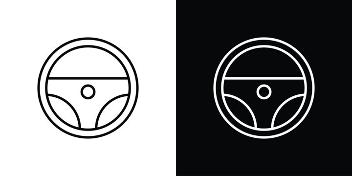 Steering wheel icon in vector. Logotype icons