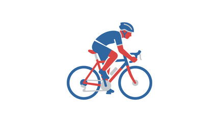 Fototapeta premium Cyclist Riding Bicycle, Sport, Speed, Competition, Healthy Lifestyle, Vector Illustration