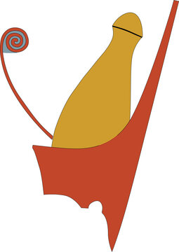 Pschent Double Crown Ancient Egyptian Pharaoh Royal Symbol Vector Illustration