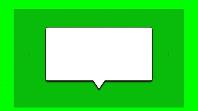 Dynamic motion of a speech bubble in a vibrant green background for digital communication.