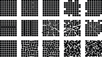 Fototapeta premium Grid Patterns and Distortions Collection mosaic tile