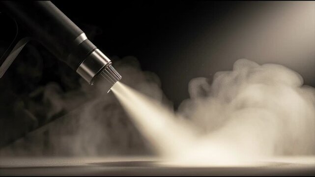 Steam cleaner nozzle on surface