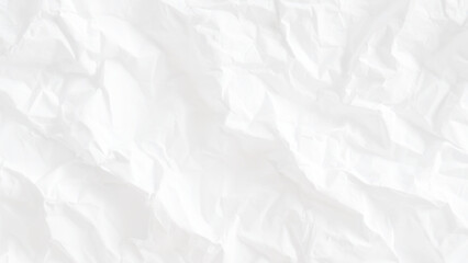 Fototapeta premium Crinkled white paper texture with many folds and creases on surface detailed closeup