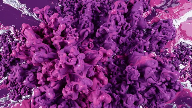 Swirling Purple Pink Silver Abstract Ink Cloud Background - A mesmerizing abstract background featuring swirling clouds of purple and pink ink.