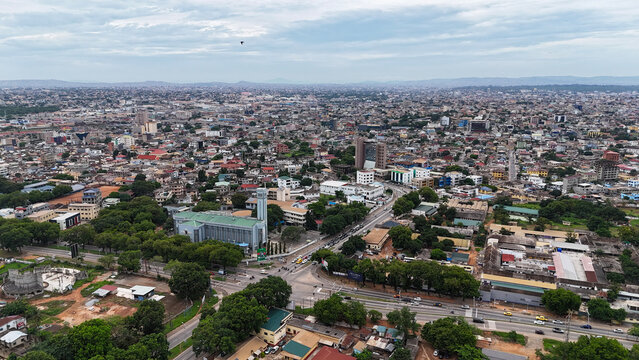 Scenic aerial view of Accra Ghana