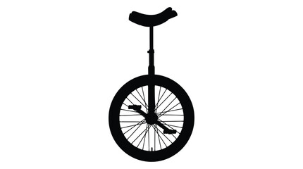 Unicycle Silhouette Against A White Background Black And White Silhouette © Alom