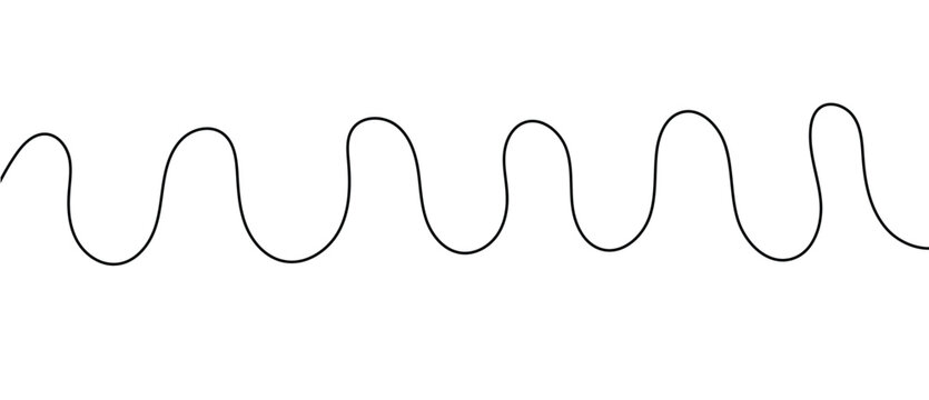 Squiggle line design element. Wavy wiggle stripe pattern collection. Curved single line. 