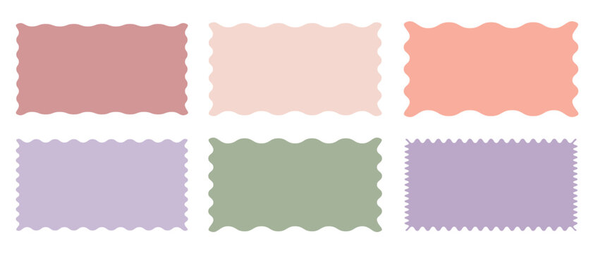 
Set of zigzag edge frames rectangle shape frame. Color rectangle frames with wiggly borders. . vector illustration.