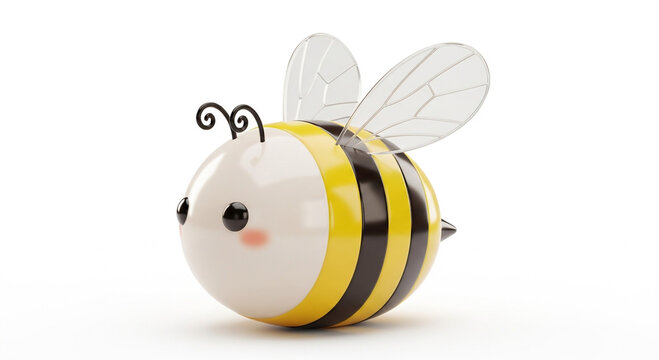 Cute cartoon bee character with smiling face