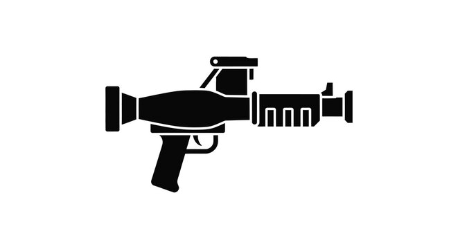 Ray Gun Silhouette Black And White Graphic Design