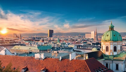 Fototapeta premium vienna austria famous city scape view background
