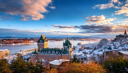 Naklejka premium explore the beautiful quebec city a stunning and scenic urban landscape to discover