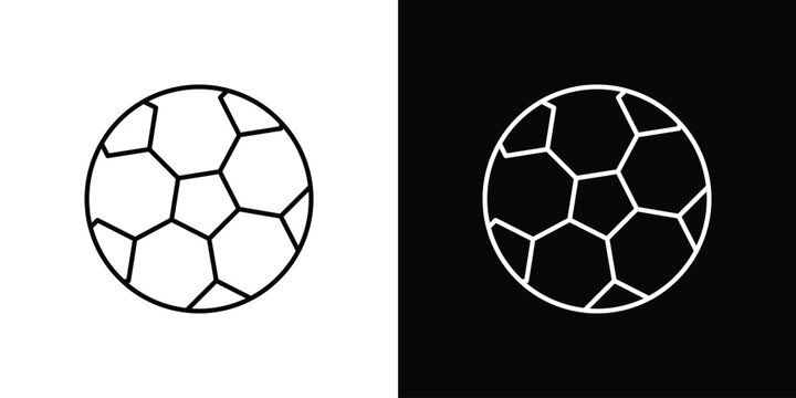 Football icon symbol black illustration set. line and flat designs