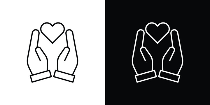 Investment icon symbol black illustration set. line and flat designs